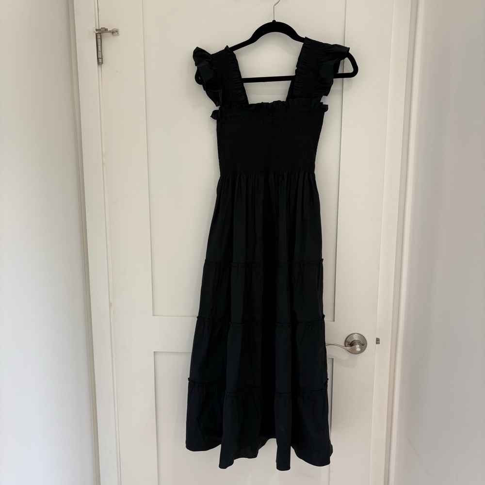 Hill House The Ellie Nap Dress - Black Poplin w/ Pocket